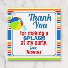 Etiquetas Para Lembrancinhas Splash de Bola de Praia da piscina