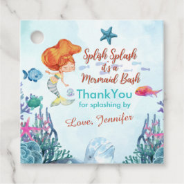 Etiquetas Para Lembrancinhas Splish Splash Smermaid Bash Orange Girls Obrigado
