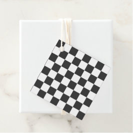 Etiquetas Para Lembrancinhas Sporty Checkerboard Black White Large Timeless