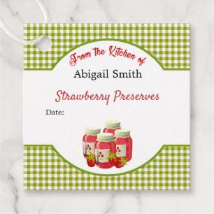Etiquetas Para Lembrancinhas Strawberry Gingham Canning Jar Hang Tag