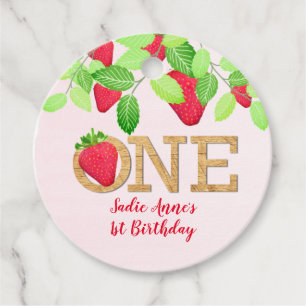 Etiquetas Para Lembrancinhas Strawberry primeiro aniversario Girl Red Rustic