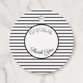 Etiquetas Para Lembrancinhas Stripe Preta e Branca