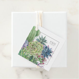 Etiquetas Para Lembrancinhas Succulents e faísca que Wedding ID515 azul