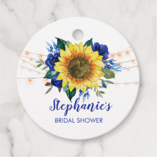Etiquetas Para Lembrancinhas Sunflower Blue Floral Obrigado Chá de panela