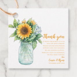 Etiquetas Para Lembrancinhas Sunflower Mason Jar Weding Obrigado Mensagem