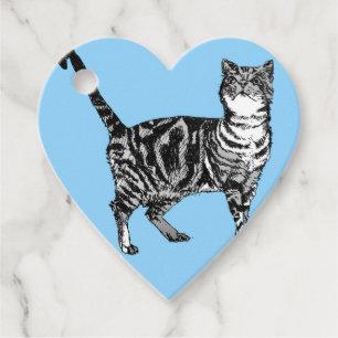 Etiquetas Para Lembrancinhas Tabby Cat Stickers Blue Cute