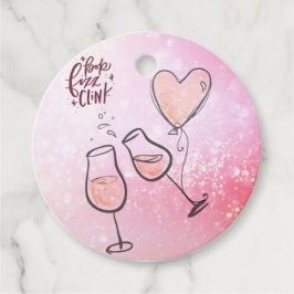 Etiquetas Para Lembrancinhas Taca de Vinho Personalizada Pop Clink Fizz Coração