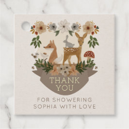 Etiquetas Para Lembrancinhas Tag de Favor do Chá de fraldas da Floresta Moderna