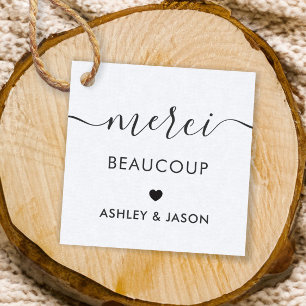 Etiquetas Para Lembrancinhas Tag de Merci Beaucoup, obrigado Wedding você