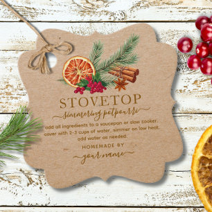 Etiquetas Para Lembrancinhas Tag de Potpourri de Fogão Rustic Kraft