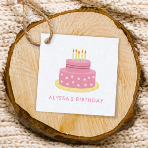 Etiquetas Para Lembrancinhas Tag de presente de aniversário feliz rosa, aniver