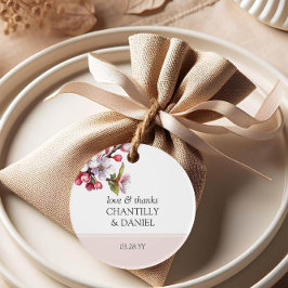 Etiquetas Para Lembrancinhas Tags de Favor do Casamento Branco e Rosa Cereja