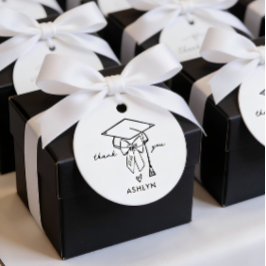 Etiquetas Para Lembrancinhas Tampa de Formatura Minimalista com Laço Personaliz