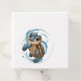 Etiquetas Para Lembrancinhas Tartaruga Marinha Fofa Natal Água-forte Festa de N