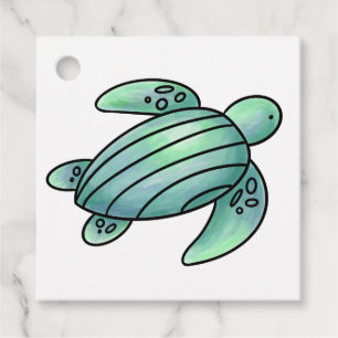 Etiquetas Para Lembrancinhas tartaruga marinha pintada aquarela desenho animado