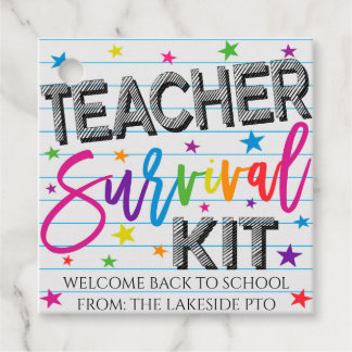 Etiquetas Para Lembrancinhas Teacher Survival Kit Gift Tags, Welcome Back