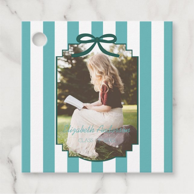 Etiquetas Para Lembrancinhas Teal Green Graduation (Frente)