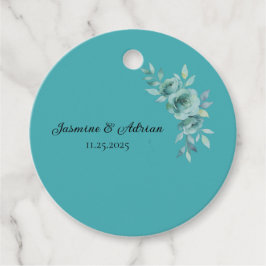 Etiquetas Para Lembrancinhas Teal Whisper Blooms Wedding
