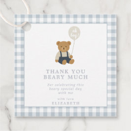 Etiquetas Para Lembrancinhas Teddy Bear Gingham Favor Tag
