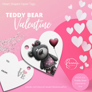 Etiquetas Para Lembrancinhas Teddy Bear Valentine Heart Shaped Favor Tags