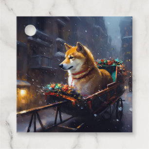 Etiquetas Para Lembrancinhas Temporada Festiva de Natal do Shiba Inu