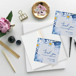 Etiquetas Para Lembrancinhas Tendência Floral Azul Obrigado Festa de casamento 