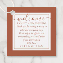 Etiquetas Para Lembrancinhas Terracotta Wedding Gift Basket Bag de Boas-vindas
