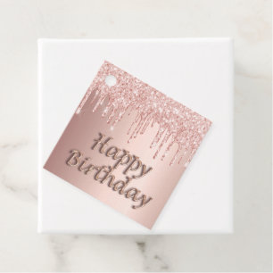 Etiquetas Para Lembrancinhas Texto do balão cor-de-rosa com rosa ouro de anive