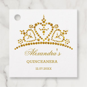 Etiquetas Para Lembrancinhas Tiara moderna Quinceanera do efeito do brilho do