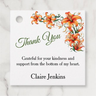 Etiquetas Para Lembrancinhas Tiger Lily Personalizável Obrigado