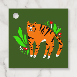 Etiquetas Para Lembrancinhas Tigre em flores