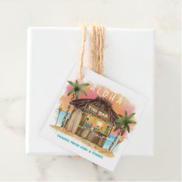 Etiquetas Para Lembrancinhas Tiki Beach Bar | Favor de pôr do sol tropical de s
