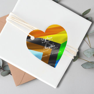 Etiquetas Para Lembrancinhas Tipografia da Bandeira do Orgulho do Casamento Gay
