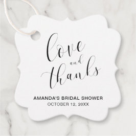 Etiquetas Para Lembrancinhas Tipografia de Amor e Agradecimento Chá de Noiva