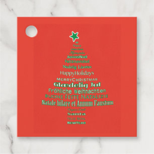 Etiquetas Para Lembrancinhas Tipografia de Feliz Natal Árvore de Idiomas Person