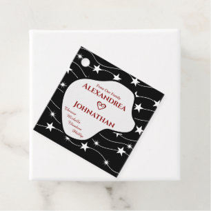 Etiquetas Para Lembrancinhas Tipografia de Script Branco Preto da Família Perso