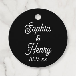 Etiquetas Para Lembrancinhas Tipografia de Script Elegante de Casamento Preto e