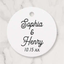 Etiquetas Para Lembrancinhas Tipografia de Script Elegante de Casamento Preto e