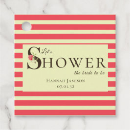 Etiquetas Para Lembrancinhas Tipografia Floral Elegante Chuveiro Verde Coral