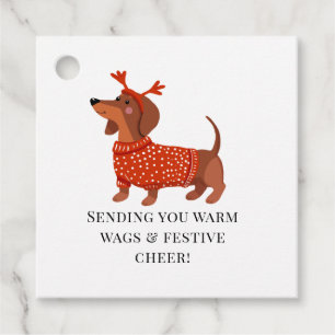 Etiquetas Para Lembrancinhas Título Tags de Presente de Natal de Dachshund Fofo