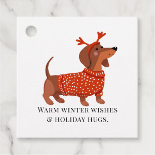 Etiquetas Para Lembrancinhas Título Tags de Presente de Natal de Dachshund Fofo
