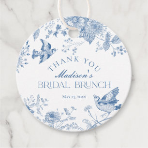 Etiquetas Para Lembrancinhas Toile De Jouy Azul Vintage Brunch Floral de Noiva