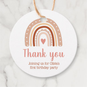 Etiquetas Para Lembrancinhas Tone Boho Rainbow Festa de aniversário Obrigado