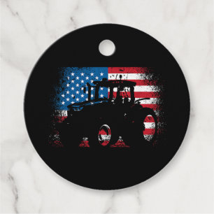 Etiquetas Para Lembrancinhas Trator USA Flag design for Patriotic Farmer