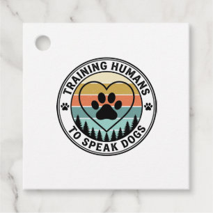 Etiquetas Para Lembrancinhas Treinando Humanos para Falar Cachorro Vintage Pata