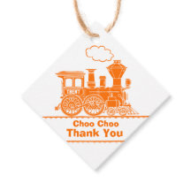 Trem de locomotiva de nome de menino laranja branc