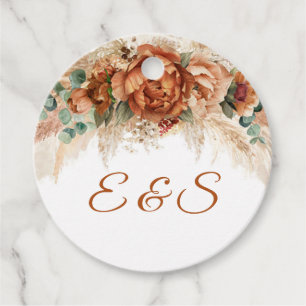 Etiquetas Para Lembrancinhas Trendy boho tropical terracotta iniciais florais