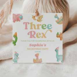 Etiquetas Para Lembrancinhas Três Dinossauros Rex 3ª Festa de aniversário