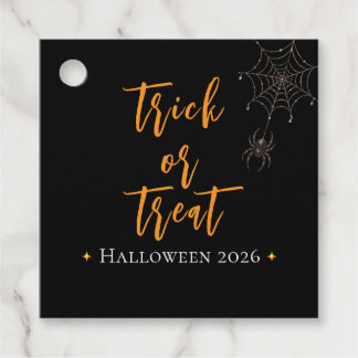 Etiquetas Para Lembrancinhas Trick or Treat Teia de Aranha Nome Personalizado -