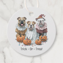 Etiquetas Para Lembrancinhas Trick Ou Tratar Os Bulldog Inglês Do Halloween Pum